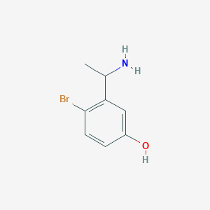 molecular formula C8H10BrNO B13592268 3-(1-Aminoethyl)-4-bromophenol 