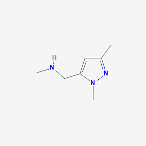 molecular formula C7H13N3 B1359229 N-[(1,3-dimethyl-1H-pyrazol-5-yl)methyl]-N-methylamine CAS No. 852227-87-3