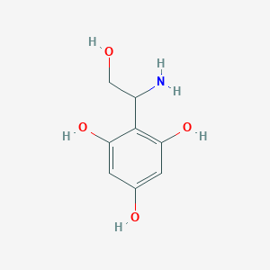 molecular formula C8H11NO4 B13592303 2-(1-Amino-2-hydroxyethyl)benzene-1,3,5-triol 
