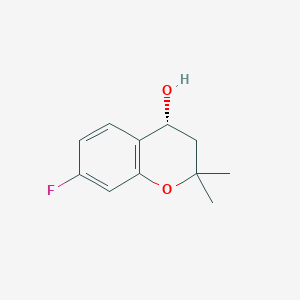 molecular formula C11H13FO2 B13592313 (4R)-7-fluoro-2,2-dimethyl-3,4-dihydro-2H-1-benzopyran-4-ol 