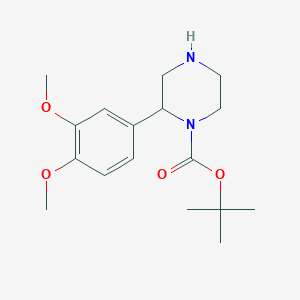 molecular formula C17H26N2O4 B13592326 Tert-butyl 2-(3,4-dimethoxyphenyl)piperazine-1-carboxylate 