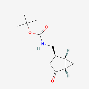 molecular formula C12H19NO3 B13592337 rac-tert-butyl N-{[(1R,2S,5R)-4-oxobicyclo[3.1.0]hexan-2-yl]methyl}carbamate 