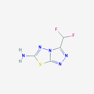 molecular formula C4H3F2N5S B1359234 3-(Difluoromethyl)[1,2,4]triazolo[3,4-b][1,3,4]thiadiazol-6-amine CAS No. 893746-11-7