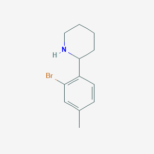 molecular formula C12H16BrN B13592348 2-(2-Bromo-4-methylphenyl)piperidine 