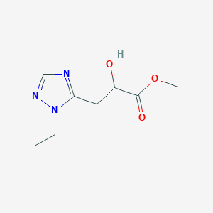 molecular formula C8H13N3O3 B13592364 Methyl 3-(1-ethyl-1h-1,2,4-triazol-5-yl)-2-hydroxypropanoate 