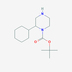 molecular formula C15H28N2O2 B13592372 Tert-butyl 2-cyclohexylpiperazine-1-carboxylate 