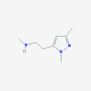 molecular formula C8H15N3 B13592388 2-(1,3-Dimethyl-1h-pyrazol-5-yl)-N-methylethan-1-amine 