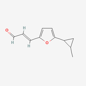 molecular formula C11H12O2 B13592396 3-(5-(2-Methylcyclopropyl)furan-2-yl)acrylaldehyde 