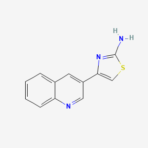 molecular formula C12H9N3S B13592425 2-Amino-4-(quinolin-3-yl)-thiazole 