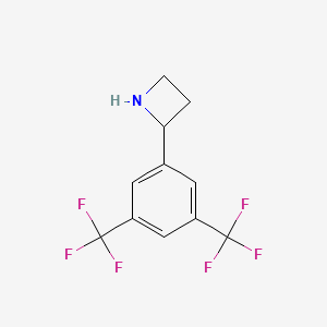 molecular formula C11H9F6N B13592429 2-[3,5-Bis(trifluoromethyl)phenyl]azetidine 