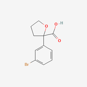 molecular formula C11H11BrO3 B13592443 2-(3-Bromophenyl)oxolane-2-carboxylicacid 