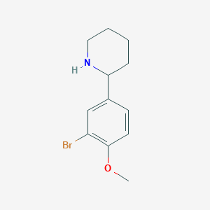 molecular formula C12H16BrNO B13592464 2-(3-Bromo-4-methoxyphenyl)piperidine 