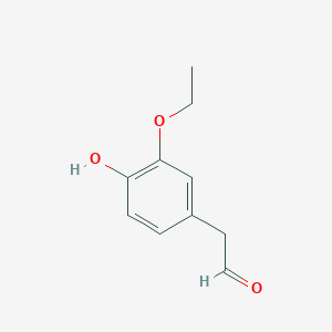 molecular formula C10H12O3 B13592466 2-(3-Ethoxy-4-hydroxyphenyl)acetaldehyde 