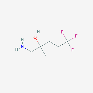 molecular formula C6H12F3NO B13592485 1-Amino-5,5,5-trifluoro-2-methylpentan-2-ol 