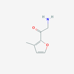 molecular formula C7H9NO2 B13592497 2-Amino-1-(3-methylfuran-2-yl)ethan-1-one 