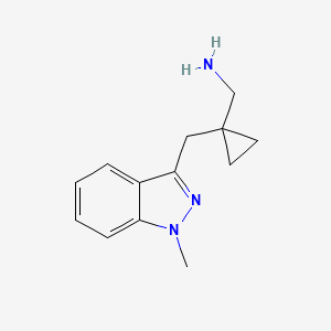 molecular formula C13H17N3 B13592513 (1-((1-Methyl-1h-indazol-3-yl)methyl)cyclopropyl)methanamine 