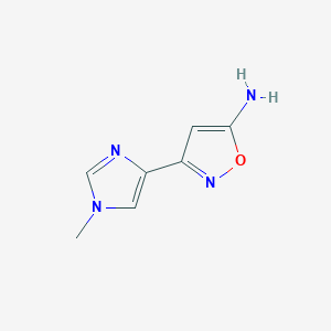 molecular formula C7H8N4O B13592558 3-(1-Methyl-1h-imidazol-4-yl)-1,2-oxazol-5-amine 
