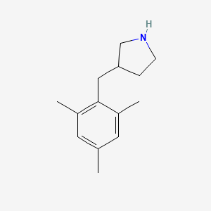 molecular formula C14H21N B13592561 3-(2,4,6-Trimethylbenzyl)pyrrolidine 