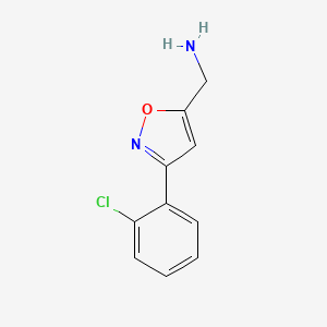 molecular formula C10H9ClN2O B1359258 C-[3-(2-CHLORO-PHENYL)-ISOXAZOL-5-YL]-METHYLAMINE CAS No. 543713-32-2