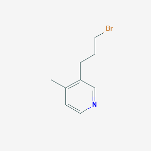 molecular formula C9H12BrN B13592580 3-(3-Bromopropyl)-4-methylpyridine 