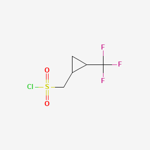 molecular formula C5H6ClF3O2S B13592588 [2-(Trifluoromethyl)cyclopropyl]methanesulfonyl chloride 