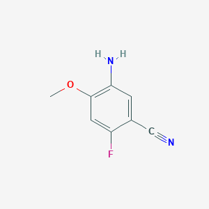 molecular formula C8H7FN2O B13592590 5-Amino-2-fluoro-4-methoxybenzonitrile 