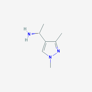 molecular formula C7H13N3 B13592596 (R)-1-(1,3-Dimethyl-1h-pyrazol-4-yl)ethan-1-amine 