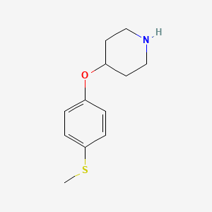 molecular formula C12H17NOS B13592613 4-(4-(Methylthio)phenoxy)piperidine 