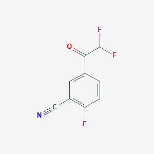 molecular formula C9H4F3NO B13592618 5-(2,2-Difluoroacetyl)-2-fluorobenzonitrile 