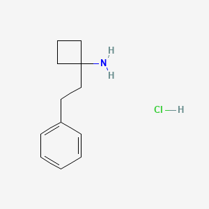 molecular formula C12H18ClN B13592625 1-(2-Phenylethyl)cyclobutan-1-aminehydrochloride 