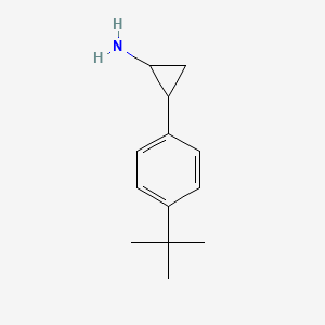 molecular formula C13H19N B13592642 2-(4-(Tert-butyl)phenyl)cyclopropan-1-amine 