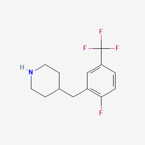 molecular formula C13H15F4N B13592649 4-(2-Fluoro-5-(trifluoromethyl)benzyl)piperidine 