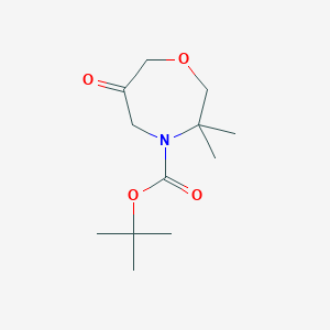 molecular formula C12H21NO4 B13592650 Tert-butyl3,3-dimethyl-6-oxo-1,4-oxazepane-4-carboxylate 