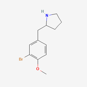 molecular formula C12H16BrNO B13592652 2-(3-Bromo-4-methoxybenzyl)pyrrolidine 