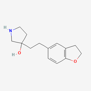 molecular formula C14H19NO2 B13592657 3-(2-(2,3-Dihydrobenzofuran-5-yl)ethyl)pyrrolidin-3-ol 