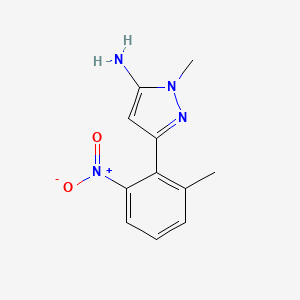 molecular formula C11H12N4O2 B13592675 1-Methyl-3-(2-methyl-6-nitrophenyl)-1h-pyrazol-5-amine 