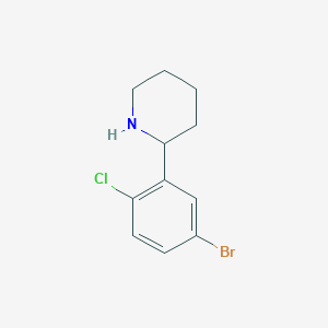 molecular formula C11H13BrClN B13592690 2-(5-Bromo-2-chlorophenyl)piperidine 