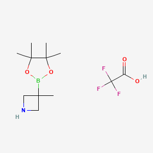 molecular formula C12H21BF3NO4 B13592707 3-Methyl-3-(4,4,5,5-tetramethyl-1,3,2-dioxaborolan-2-yl)azetidine; trifluoroacetic acid 