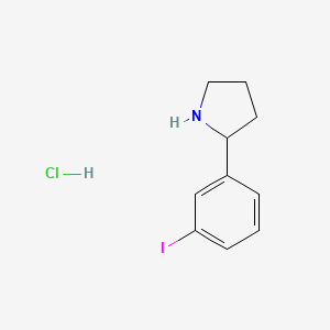 molecular formula C10H13ClIN B13592709 2-(3-Iodophenyl)pyrrolidinehydrochloride 