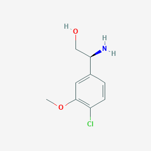 molecular formula C9H12ClNO2 B13592714 (2S)-2-amino-2-(4-chloro-3-methoxyphenyl)ethan-1-ol 