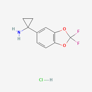 molecular formula C10H10ClF2NO2 B13592715 1-(2,2-Difluoro-1,3-dioxaindan-5-yl)cyclopropan-1-aminehydrochloride 