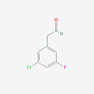 molecular formula C8H6ClFO B13592733 2-(3-Chloro-5-fluorophenyl)acetaldehyde 