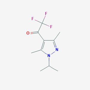 molecular formula C10H13F3N2O B13592772 2,2,2-Trifluoro-1-(1-isopropyl-3,5-dimethyl-1h-pyrazol-4-yl)ethan-1-one 