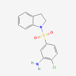 molecular formula C14H13ClN2O2S B1359284 2-氯-5-(2,3-二氢-1H-吲哚-1-磺酰基)-苯胺 CAS No. 847171-45-3