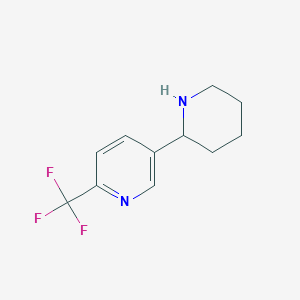 molecular formula C11H13F3N2 B13592853 5-(Piperidin-2-yl)-2-(trifluoromethyl)pyridine 