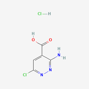 molecular formula C5H5Cl2N3O2 B13592854 3-Amino-6-chloropyridazine-4-carboxylicacidhydrochloride 