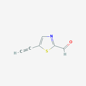 molecular formula C6H3NOS B13592866 5-Ethynylthiazole-2-carbaldehyde 