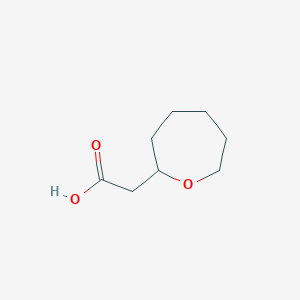 molecular formula C8H14O3 B13592890 2-(Oxepan-2-yl)aceticacid 