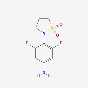 molecular formula C9H10F2N2O2S B13592914 2-(4-Amino-2,6-difluorophenyl)-1lambda6,2-thiazolidine-1,1-dione 