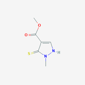 molecular formula C6H8N2O2S B13592918 Methyl 5-mercapto-1-methyl-1H-pyrazole-4-carboxylate CAS No. 88398-86-1